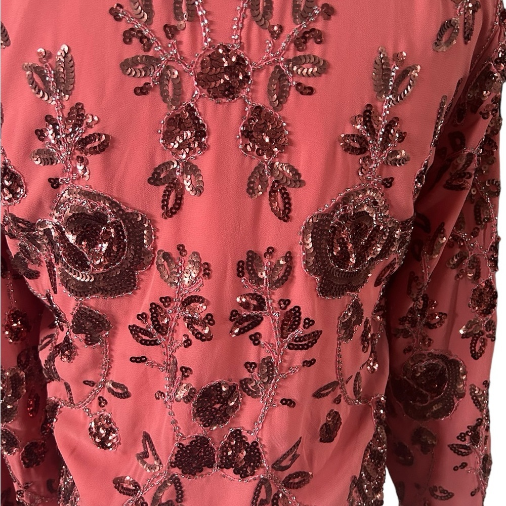 NWOT VERY COOL Endless Rose sequin Rose Bomber Jacket. - Picture 6 of 11